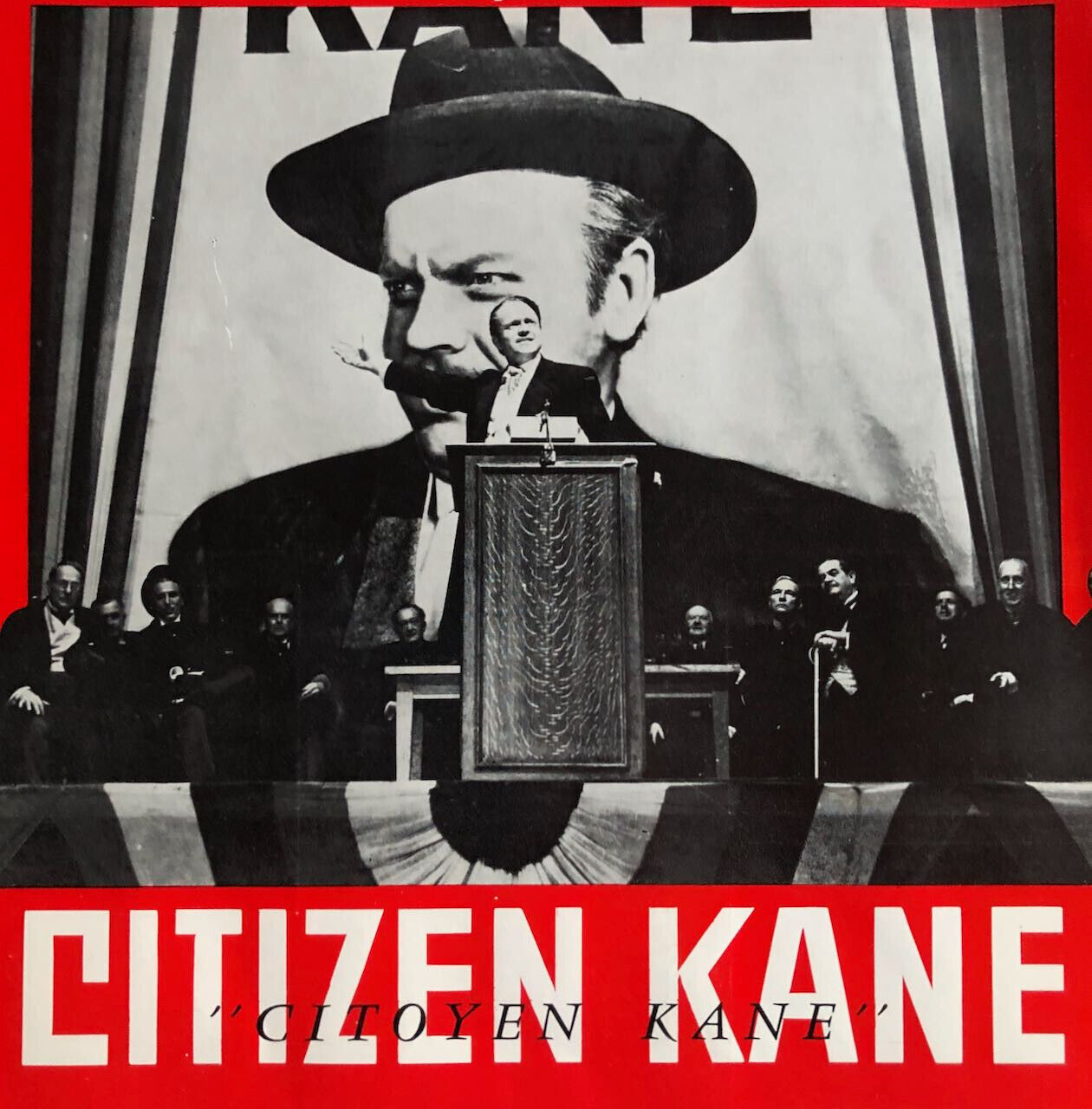 Orson Welles — Citizen Kane — affichette d'exploittation — ressortie années 60.