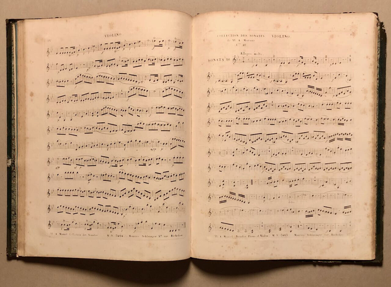 Wolfgang Amadeus Mozart — 11 sonates pour violon gravées — Brandus — circa 1850.