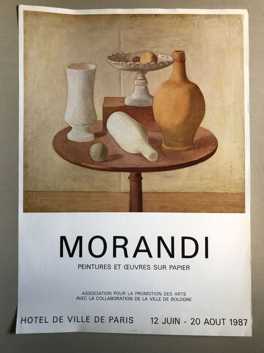 Giorgio Morandi —  affiche de l'exposition à l'hôtel de ville de Paris — 1987.