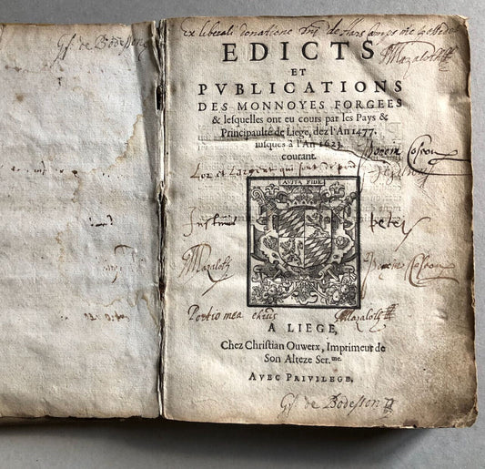 Vlierden — Edicts et publications des monnoyes forgees — Christian Ouwerx — 1623