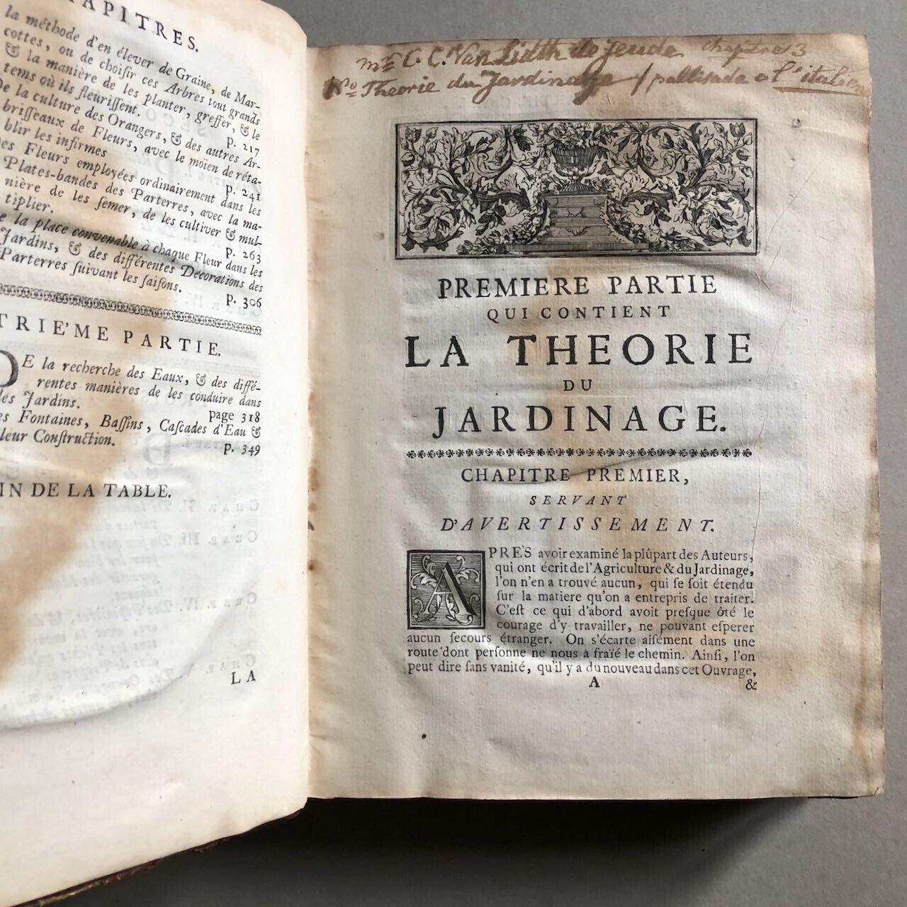 D’Argenville — La Théorie & la pratique du jardinage — 40 pl. h.t. — Husson 1739