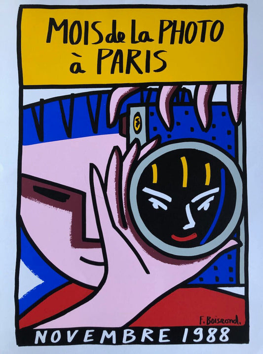 François Boisrond — Mois de la photo Paris  — affiche sérigraphique 70x50 — 1988