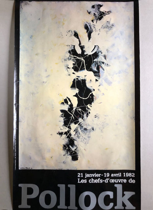 Jackson Pollock — affiche de l'exposition au centre Pompidou — 69 x 38 cm — 1982