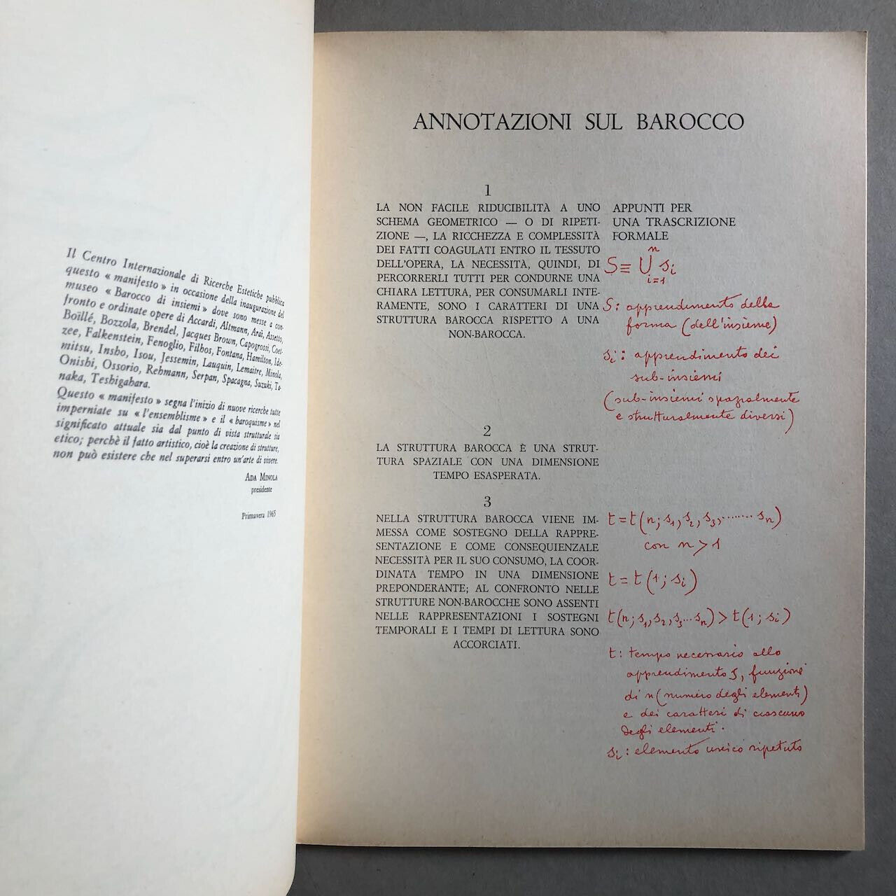 Luigi Moretti, Michel Tapié — Le Baroque généralisé — Ed. del Dioscuro — 1965.