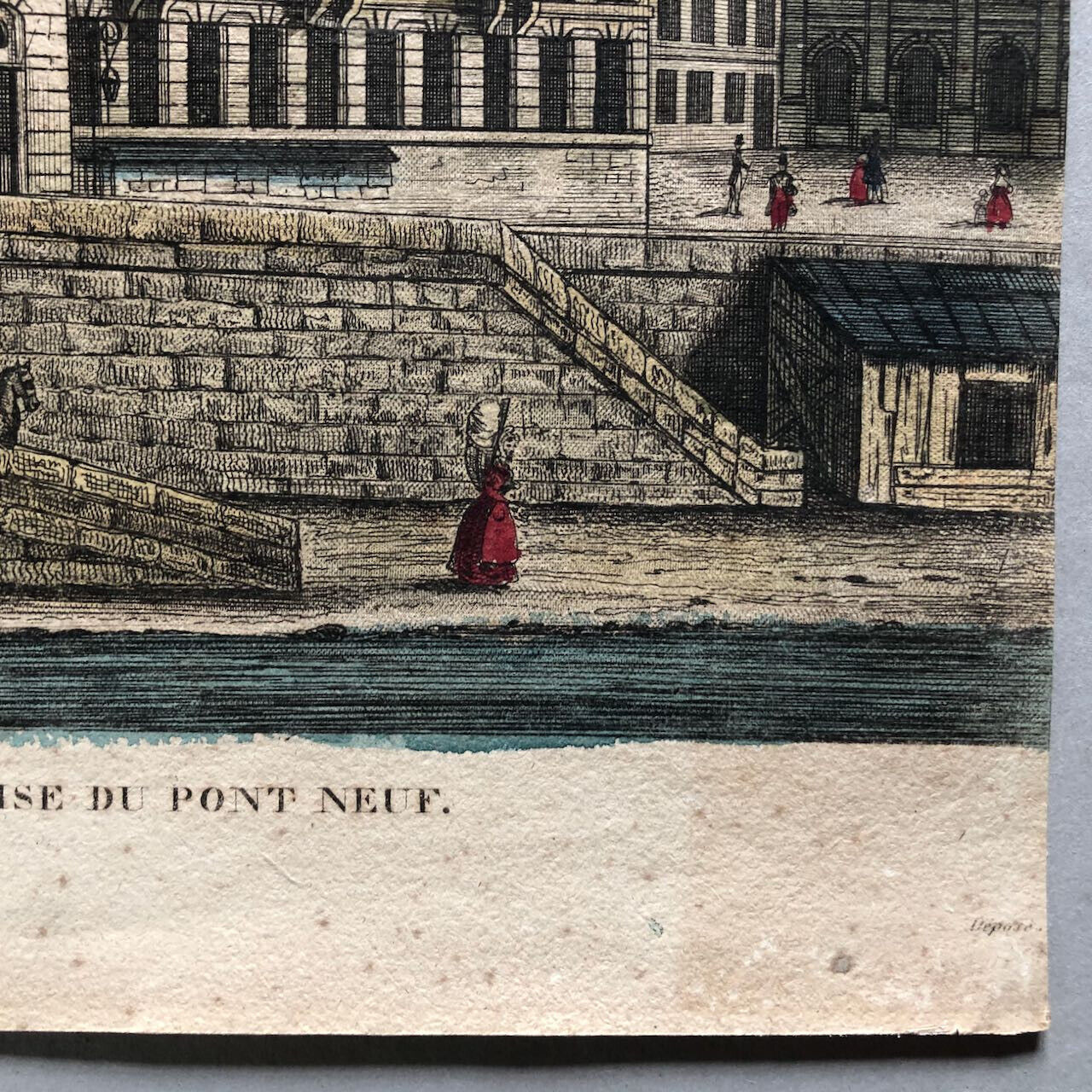 Vue de l'Hôtel des Monnaies prise du Pont Neuf — eau-forte — Basset — circa 1815