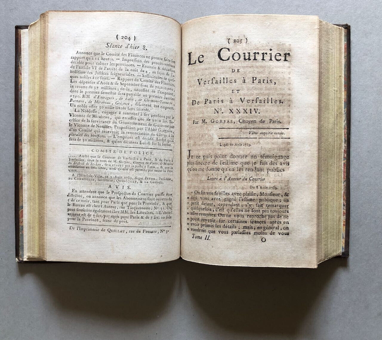 Antoine-Joseph Gorsas — Le Courrier de Versailles à Paris — 3 vol. — 1789.