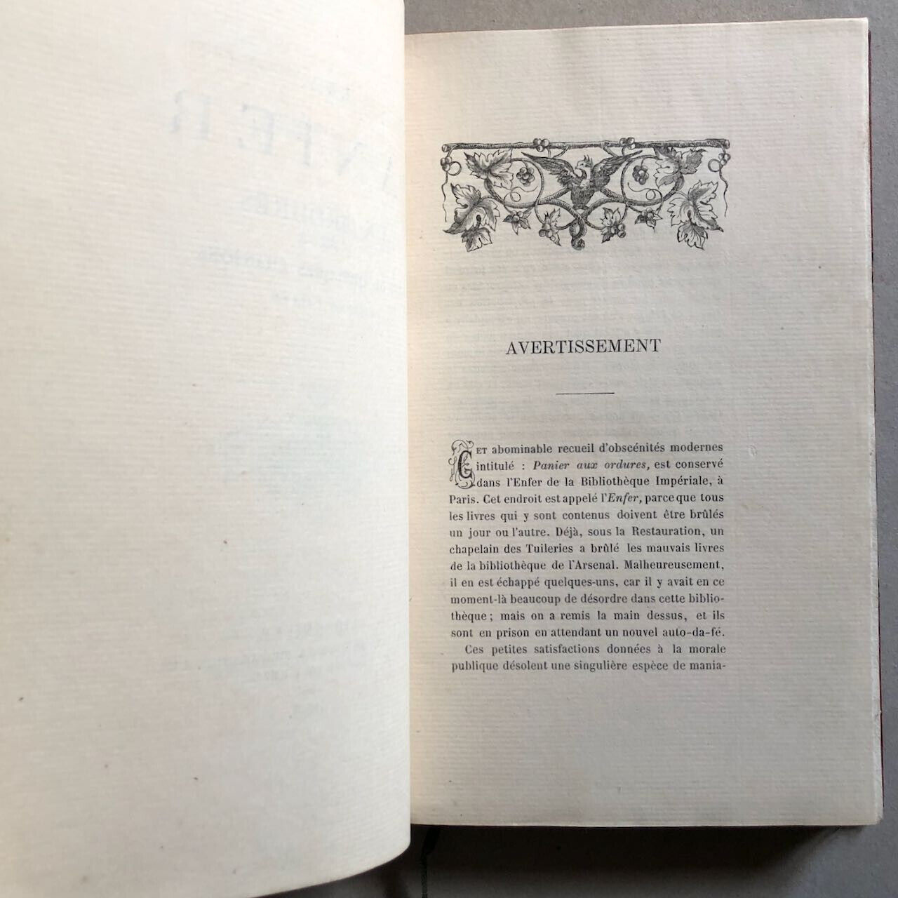 Le Panier aux ordures — Société pour la diffusion des livres de l'Enfer — 1866.