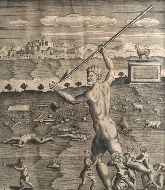 D'après A. Caron — Hercules furieux — gravure en taille douce — 32x20  cm — 1637