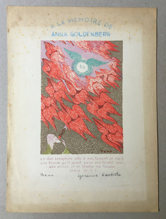 Benn [Bençion Rabinowicz, dit] — for Anna Goldenberg — lithograph É.A. signed