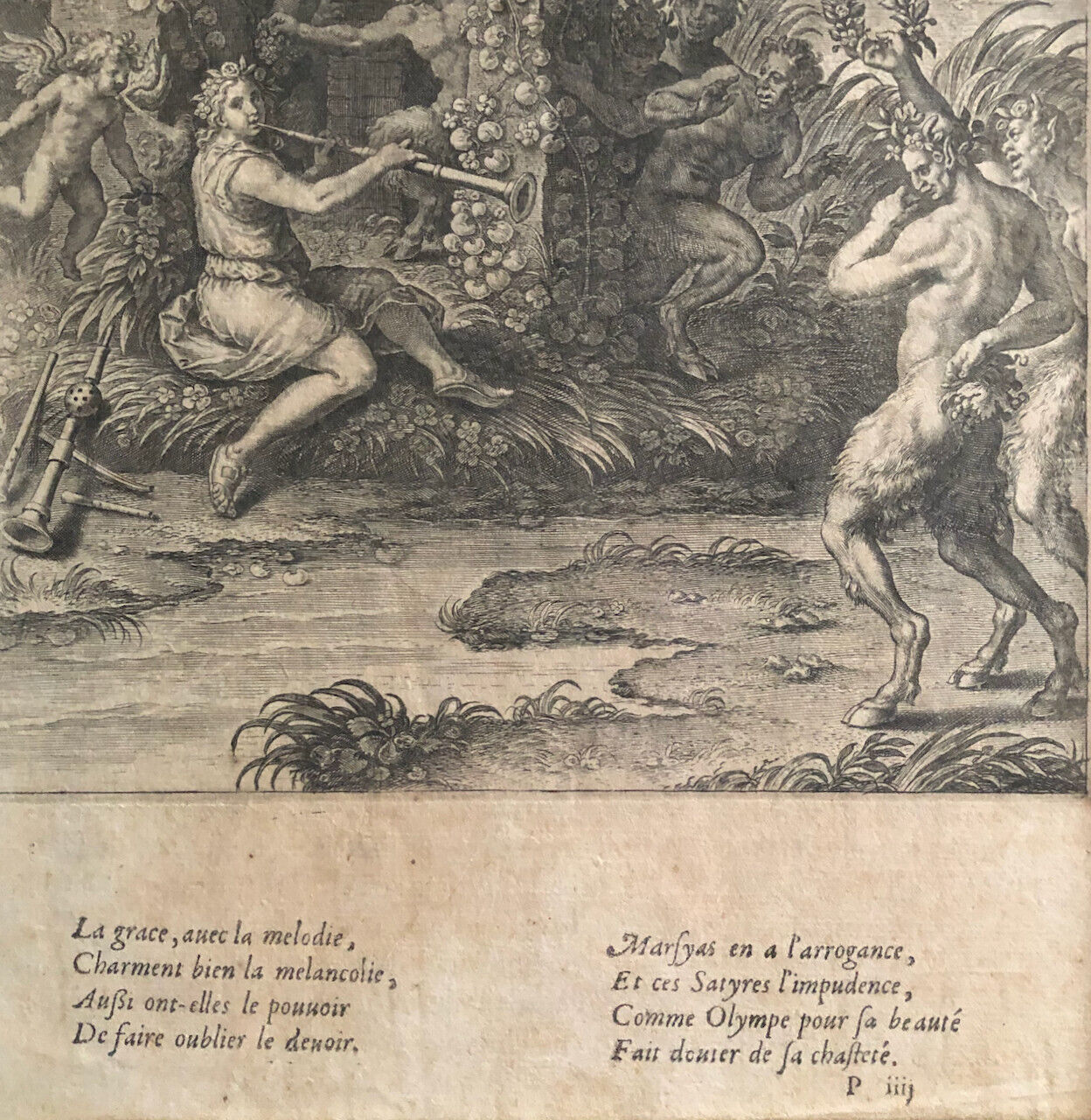 D'après Antoine Caron — Les Satyres — gravure en taille douce — 31x20 — c. 1620.