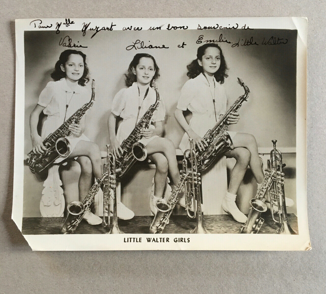 Little Walter Family — 3 signed silver prints — circus, music hall — 1950.