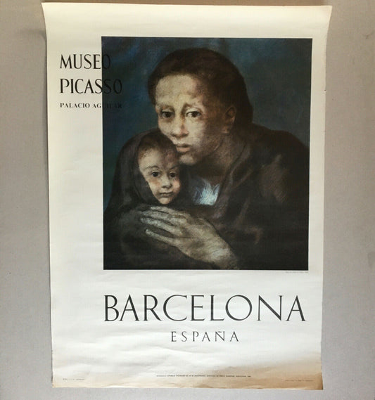 Picasso — Affiche d'exposition  au musée de Barcelone n°2  — 54 x 76 cm. — 1966.
