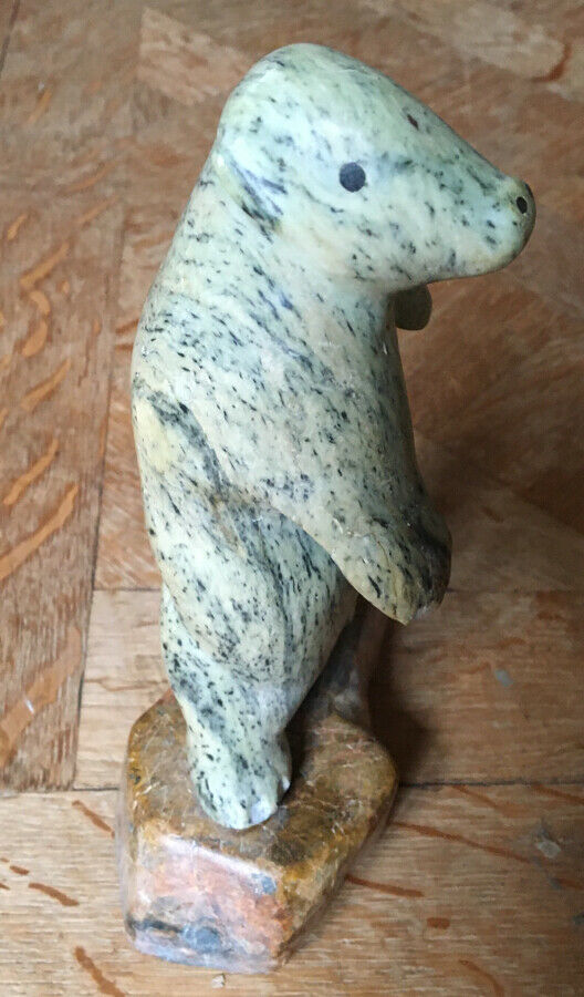 Francis Ruben — standing bear — Inuit sculpture signed under the base.