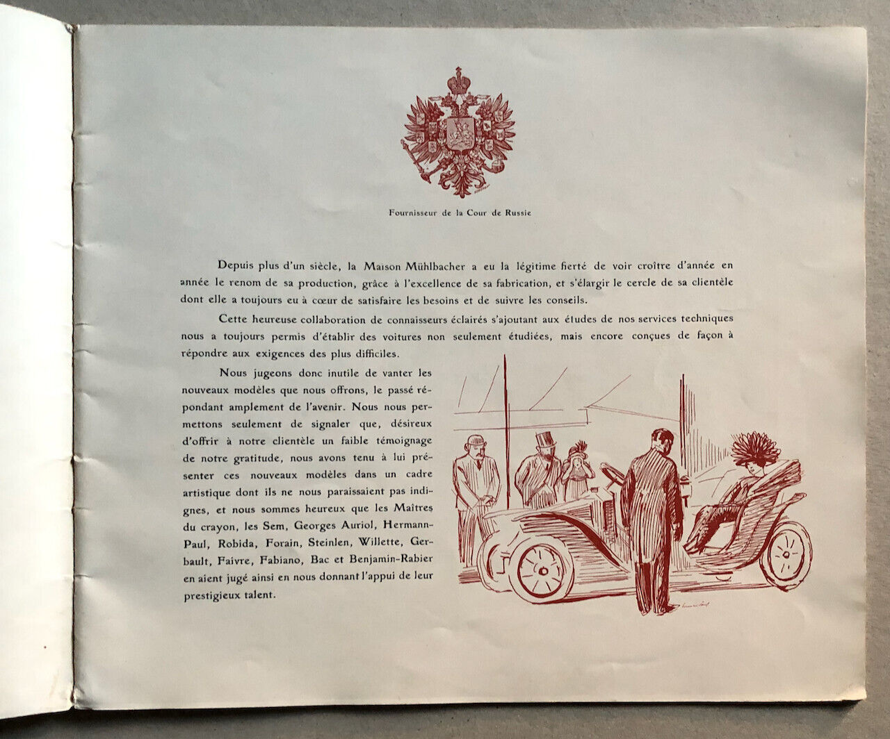 Mühlbacher — Robida, Forain, Steinlen… — Catalogue voitures publicitaire c. 1910