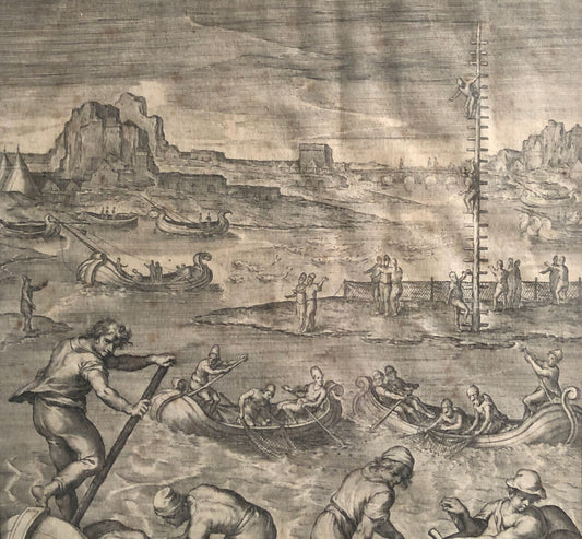 D'après Antoine Caron — Les Pescheurs — gravure en taille douce — 30x20  — 1637