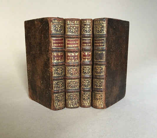 François-Philippe Mésenguy (1677-1763) — Exposition of Christian doctrine, or instructions on the principal truths of Religion — complete in 4 volumes — rare first edition — At the expense of the company — 1744.