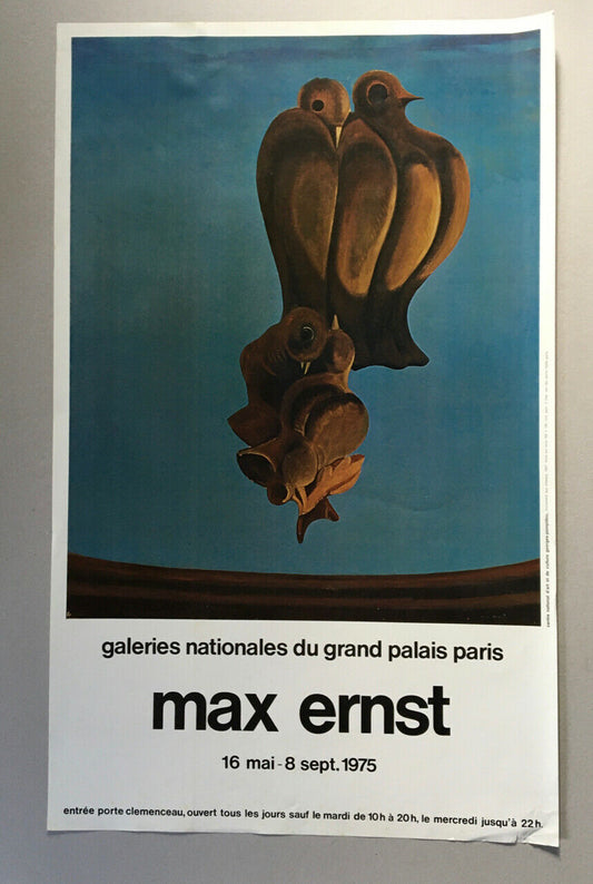 Max Ernst — Monument aux oiseaux — affiche de l'exposition au Grand Palais 1975