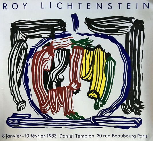 Roy Lichtenstein — affiche de l'exposition à la galerie Daniel Templon —  1983