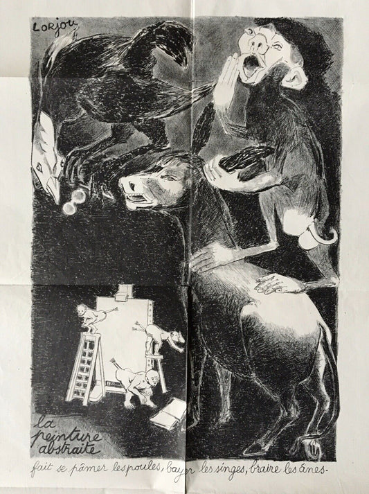 LORJOU, MOURLOT, SORLIER - FAUBOURG ART GALLERY - ORIGINAL POSTER - 1951.