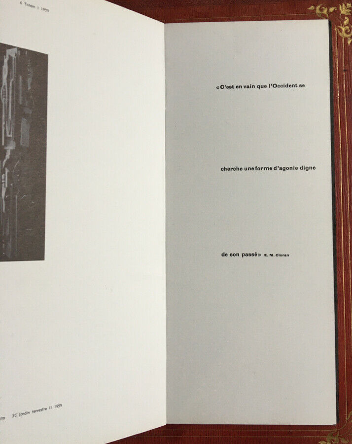 LOUISE NEVELSON - EXHIBITION CATALOG AT THE DANIEL CORDIER GALLERY - 1960.