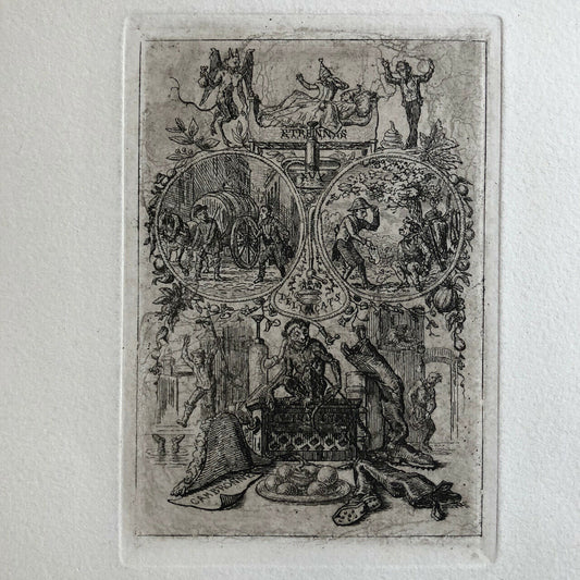 [Anonymous] — Christmas gifts to the delicate — etching on vellum — later print.