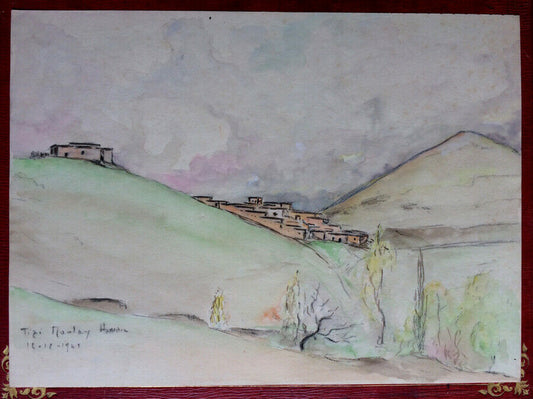 TIZI MOULAY HASSAN - LOCALIZED WATERCOLOR ON PAPER DATED BOTTOM LEFT 1941