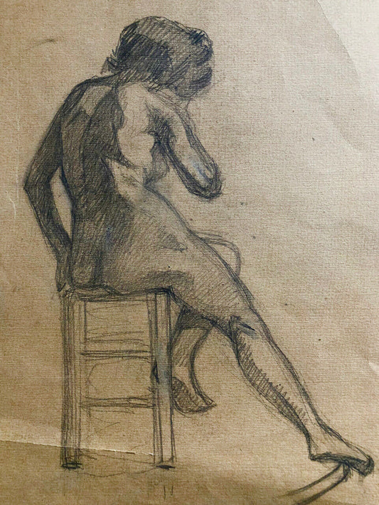 Anonymous — female nude studies — graphite on paper — 1905 — 32x25 cm