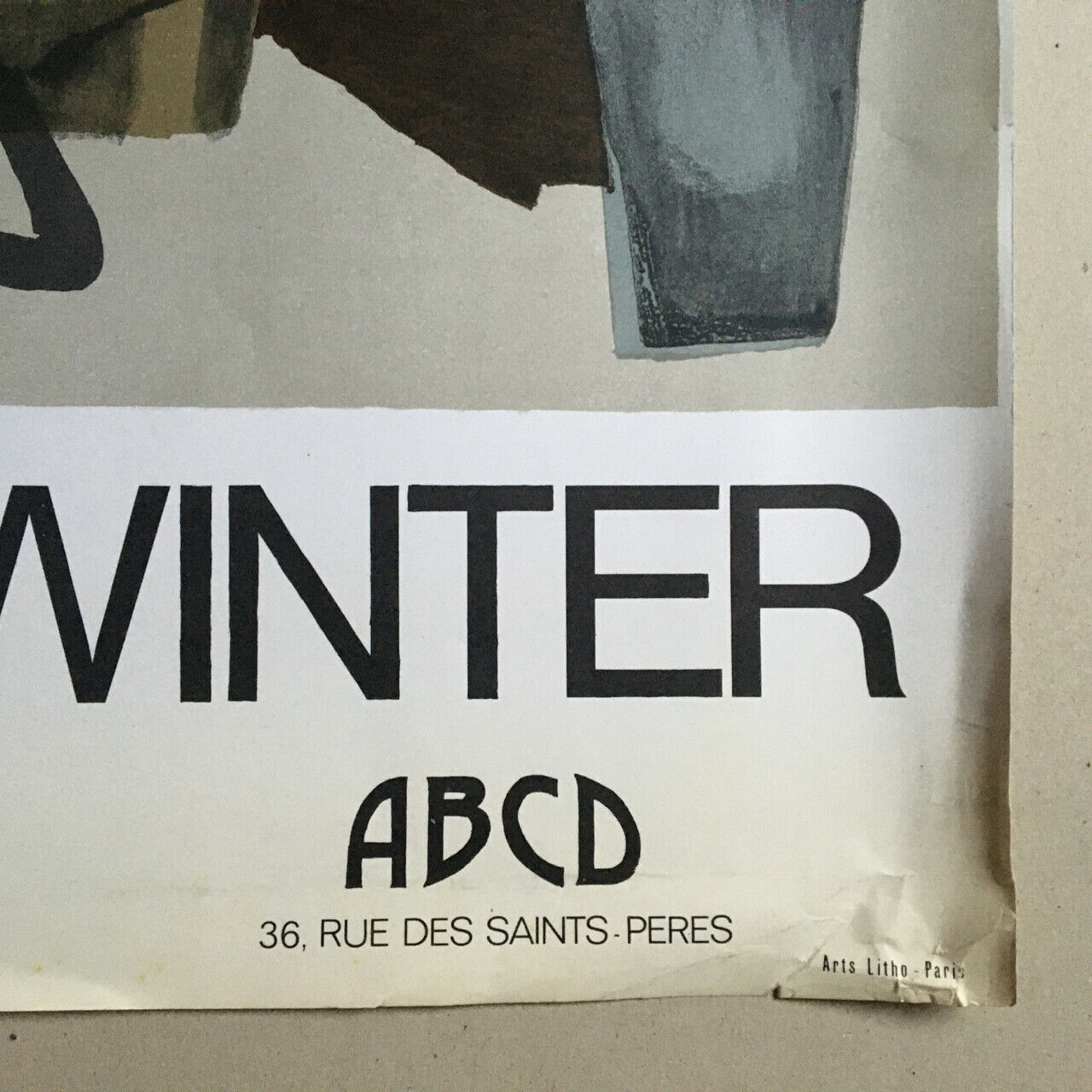 Fritz Winter — Exhibition poster at ABCD gallery — 50 x 84.5 cm — 1975
