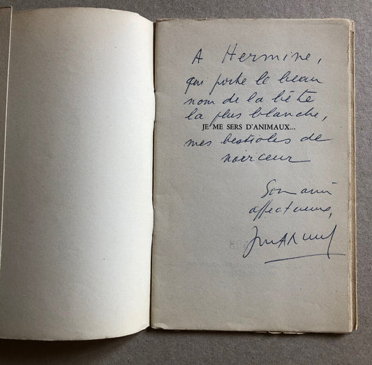 Jean Marcenac — Je me sers d'animaux… — éo — n°/900 — envoi — réclame — 1949.