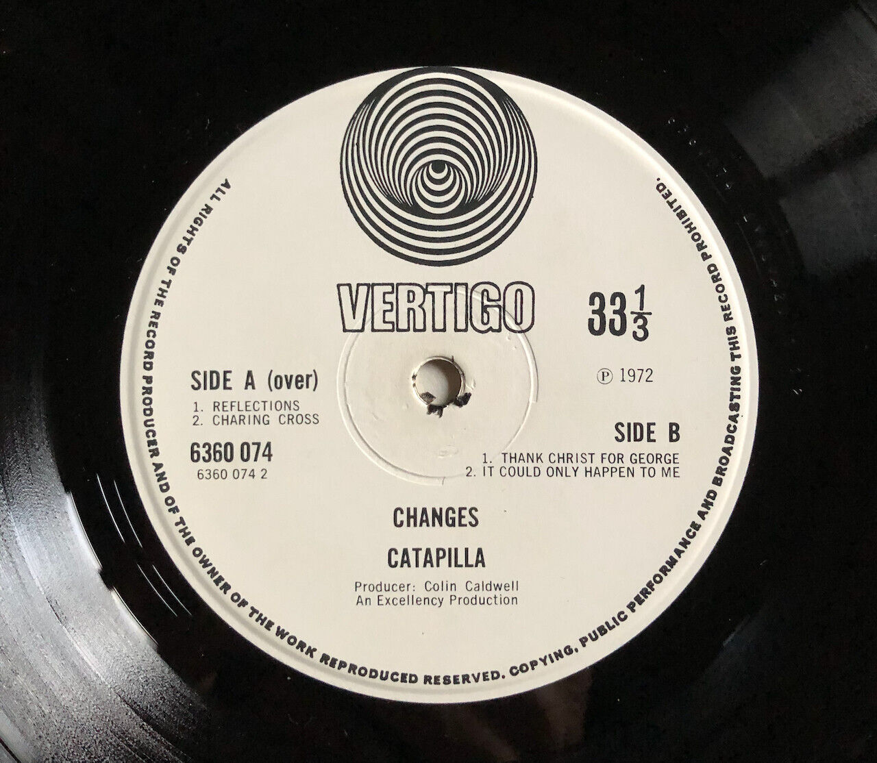 Catapilla — Changes — Original UK pressing — die-cut — Vertigo — 6360 074 — 1972