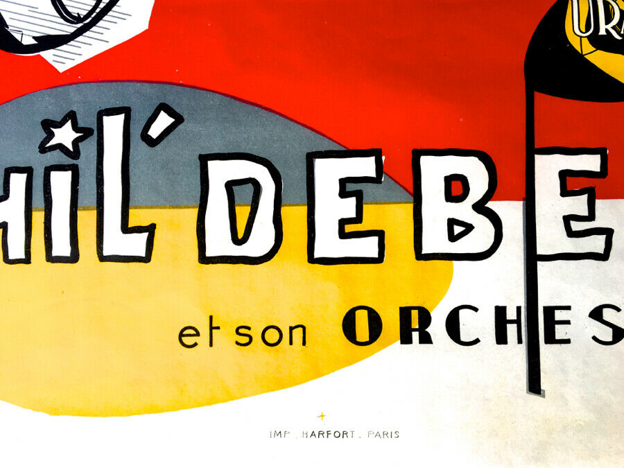 Chil'debeer — lithographic jazz poster — Urania Records — 61x92 cm. c.1940