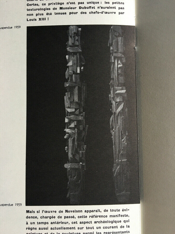 LOUISE NEVELSON - EXHIBITION CATALOG AT THE DANIEL CORDIER GALLERY - 1960.