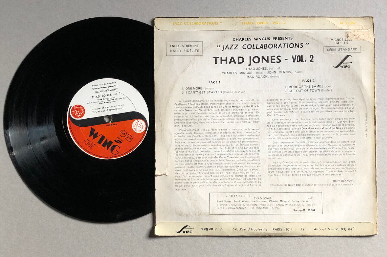 Jazz Collaborations volume II Thad Jones, Mingus, Max Roach — Swing 33.357 1955