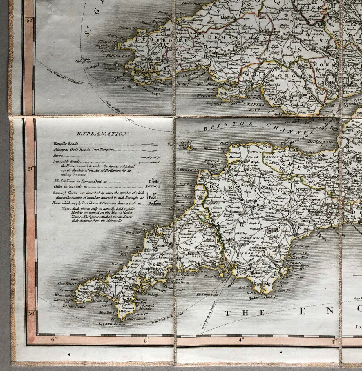 Cary's map of England &amp; Wales w/ part of Scotland — Picquet — 78 x 65 cm. — 1816