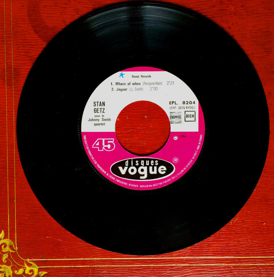 STAN GETZ, ZOOT SIMS, PAUL QUINICHETTE - CAVU +3 - RARE EP - VOGUE EPL 8204 1964