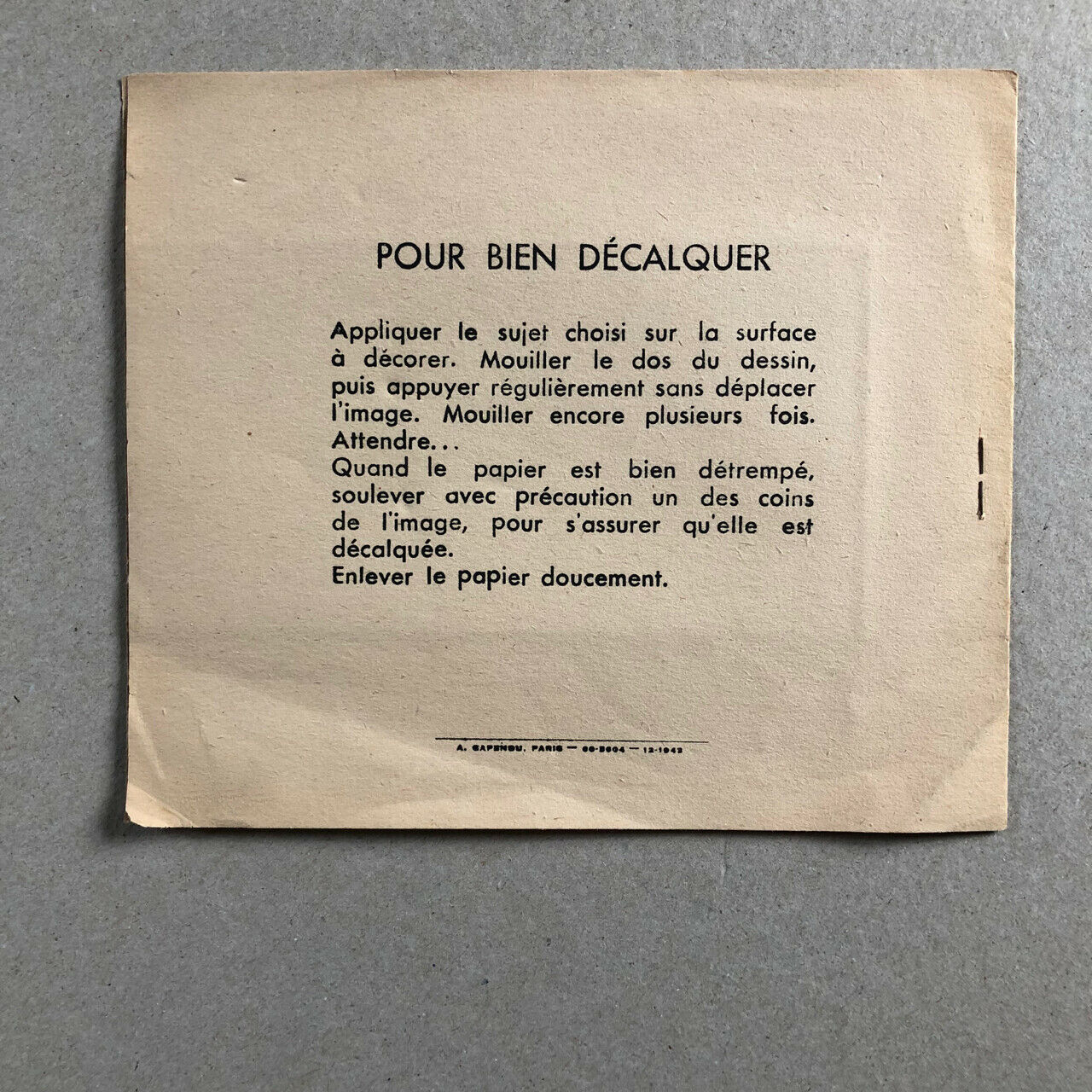 [Colonialism] — Jean Matet — decals — Capendu — circa 1950.