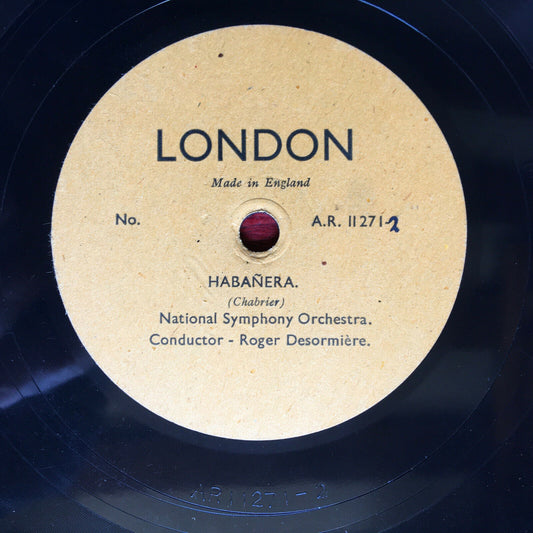 Chabrier — Habañera — Roger Désormière — 78 rpm — sample — London Ar 11271-1