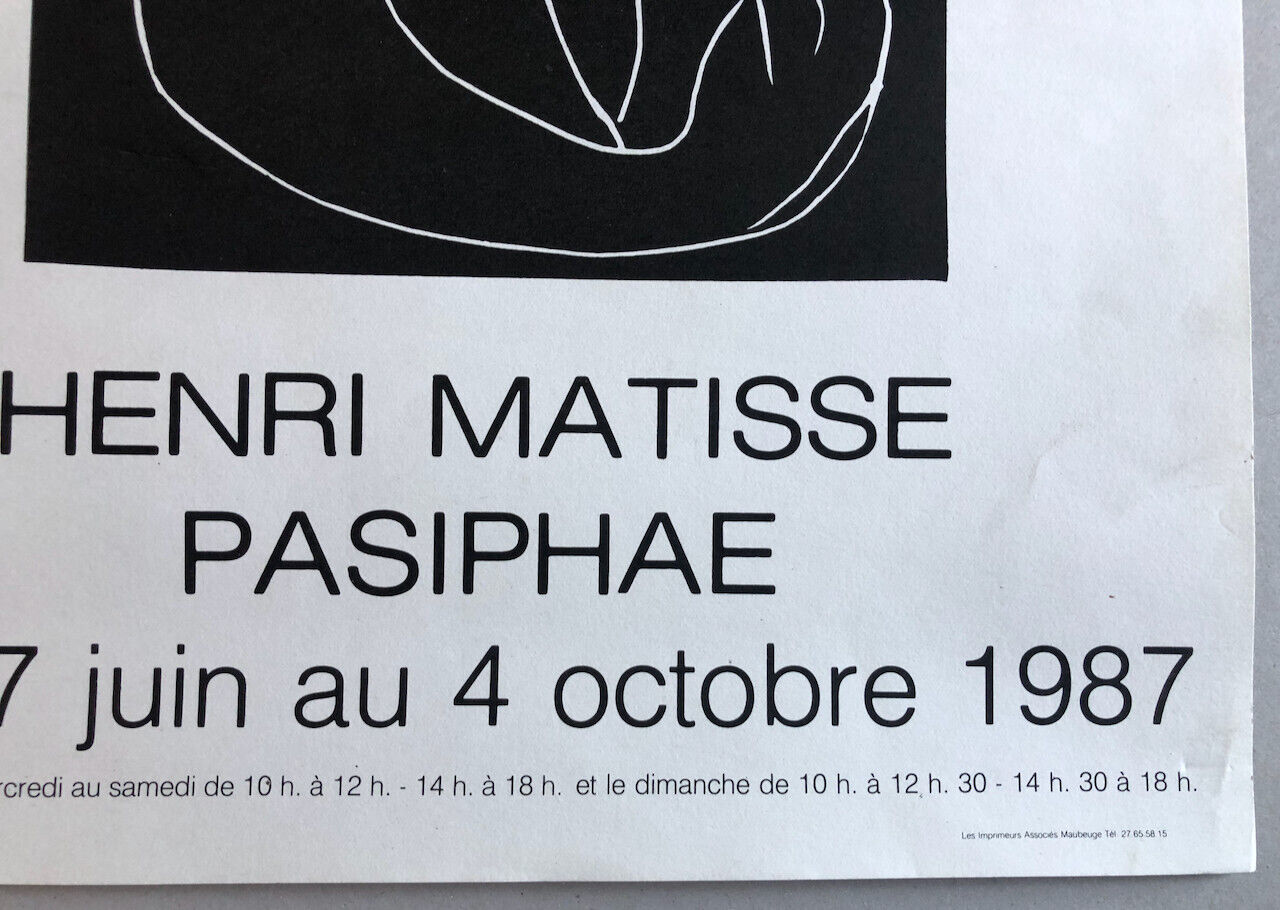 Henri Matisse — Pasiphaé — affiche d'exposition — Musée Matisse — 51 x 35 — 1987