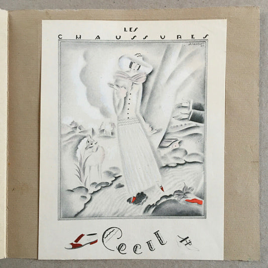 Charles Loupot — Le ruisseau — publicité chaussures Cecil — lithographie — 1925.