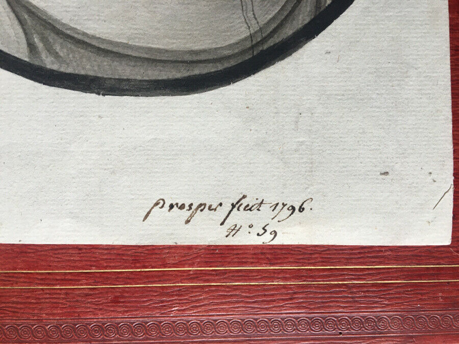 PROSPER - PORTRAIT OF A MAN - WASH / SIGNED WATERMARKED LAY PAPER DATED 1796.