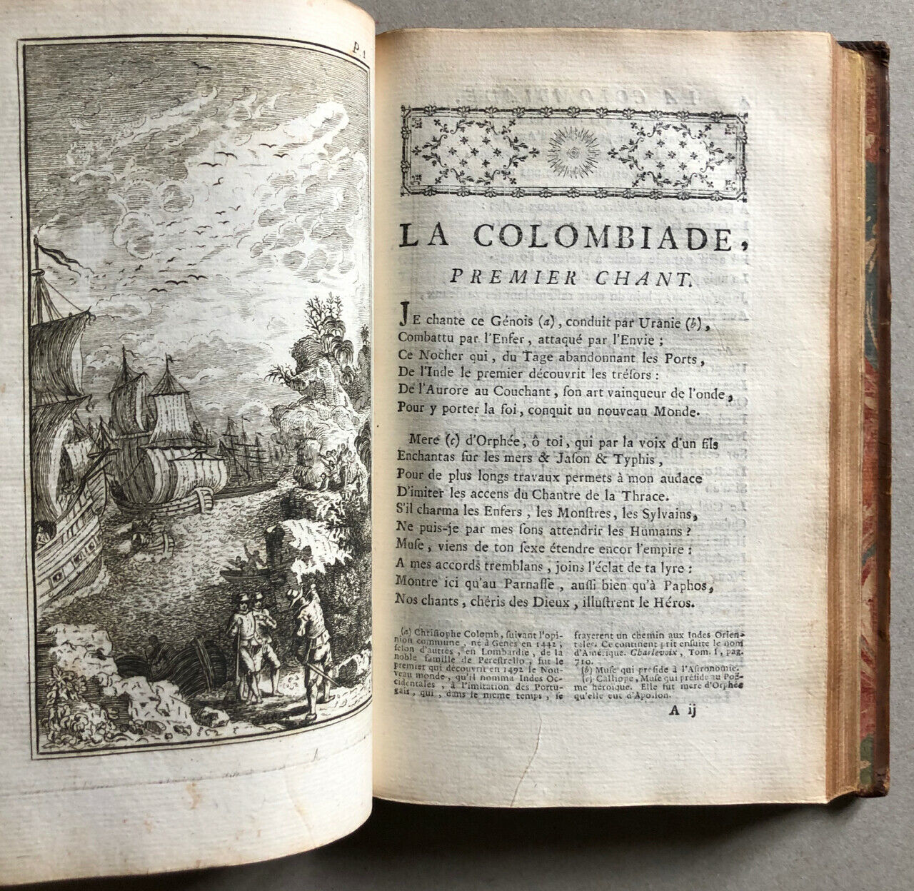 Duboccage — La Colombiade — e.o. — Terrestrial paradise — binding with arms — 1756.