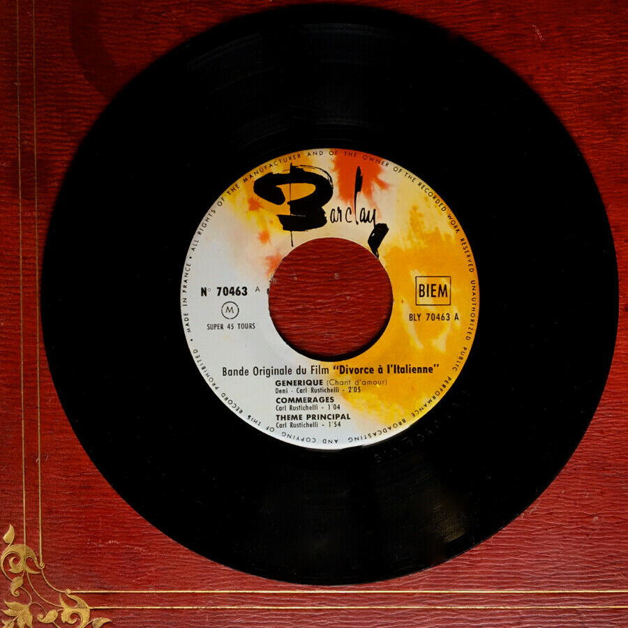 Italian Divorce — Mastroianni — Rare Bof Ep Soundtrack — Barclay 70 463 — 1962.
