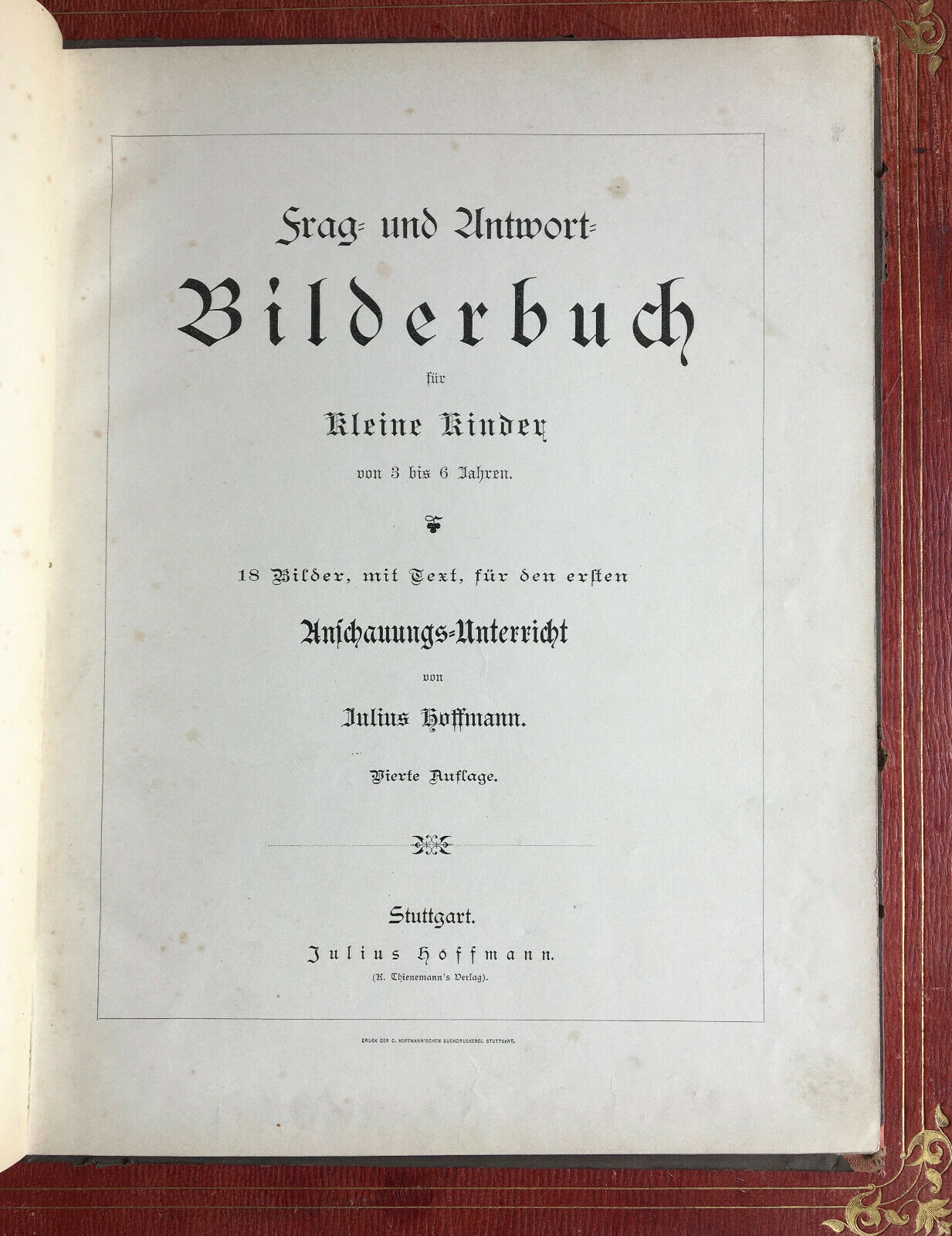 HOFFMANN - BILDERBUCH FÜR KLEINE KINDER - 18 LITHOGRAPHIC PLATES - [1883].