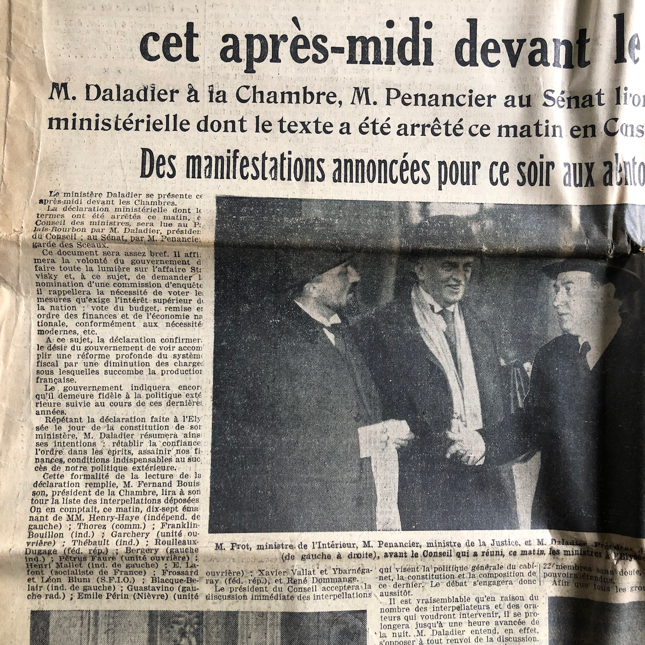 Journal L'Intransigeant — Croix de feu - Stavisky. — mercredi 7 février 1934.