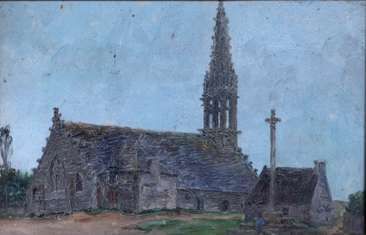 Anonyme — Église Saint Philibert de Trégunc — huile sur panneau — fin XIXe 14x21