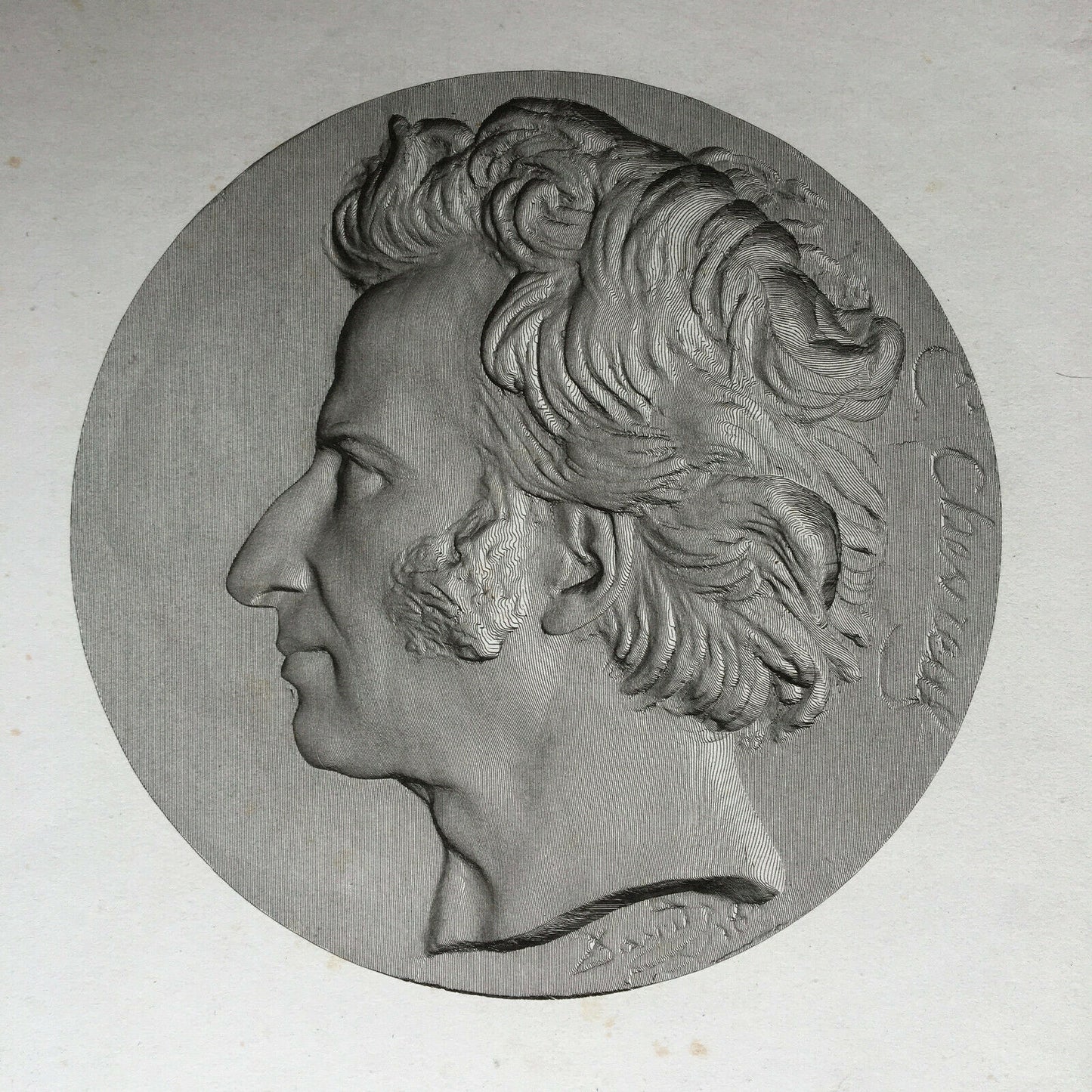 After David D'Angers, Achille Colas — E. Chevreul, chemist — engraving — c.1834