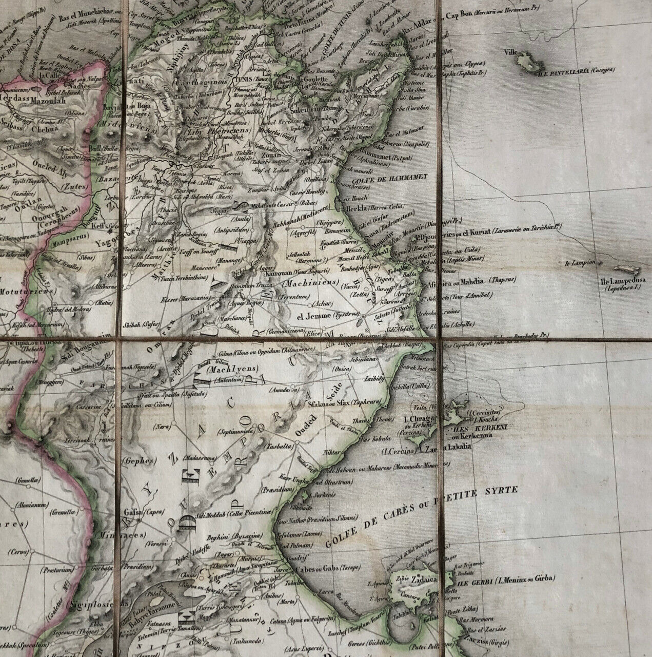 Lapie — Map of Algiers and Tunis — colored — Picquet — 76 x 107.5 cm. — 1829.