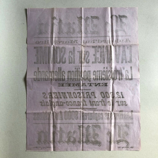 Le Matin — 12.300 prisonniers — Affichette de kiosque — 4 juillet 1916.