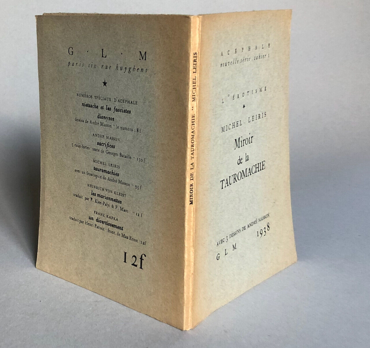 Michel Leiris — Miroir de la tauromachie — ill. André Masson — é.o. — GLM — 1938
