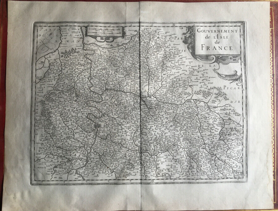 Ancienne carte de l’Île de France - Gouvernement de L'isle De France - XVIIème.